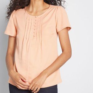 Lucky Pintucks Short Sleeve Blouse